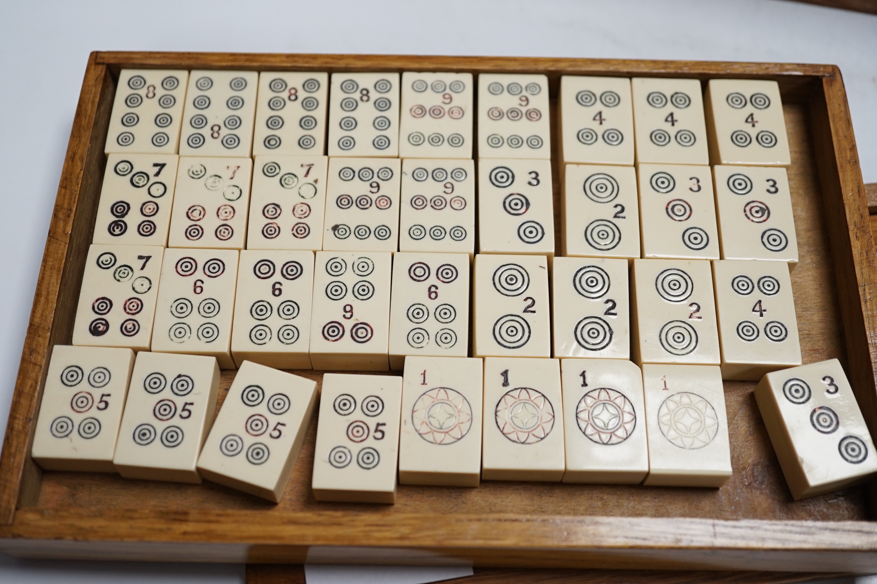 A Chinese mahjong set